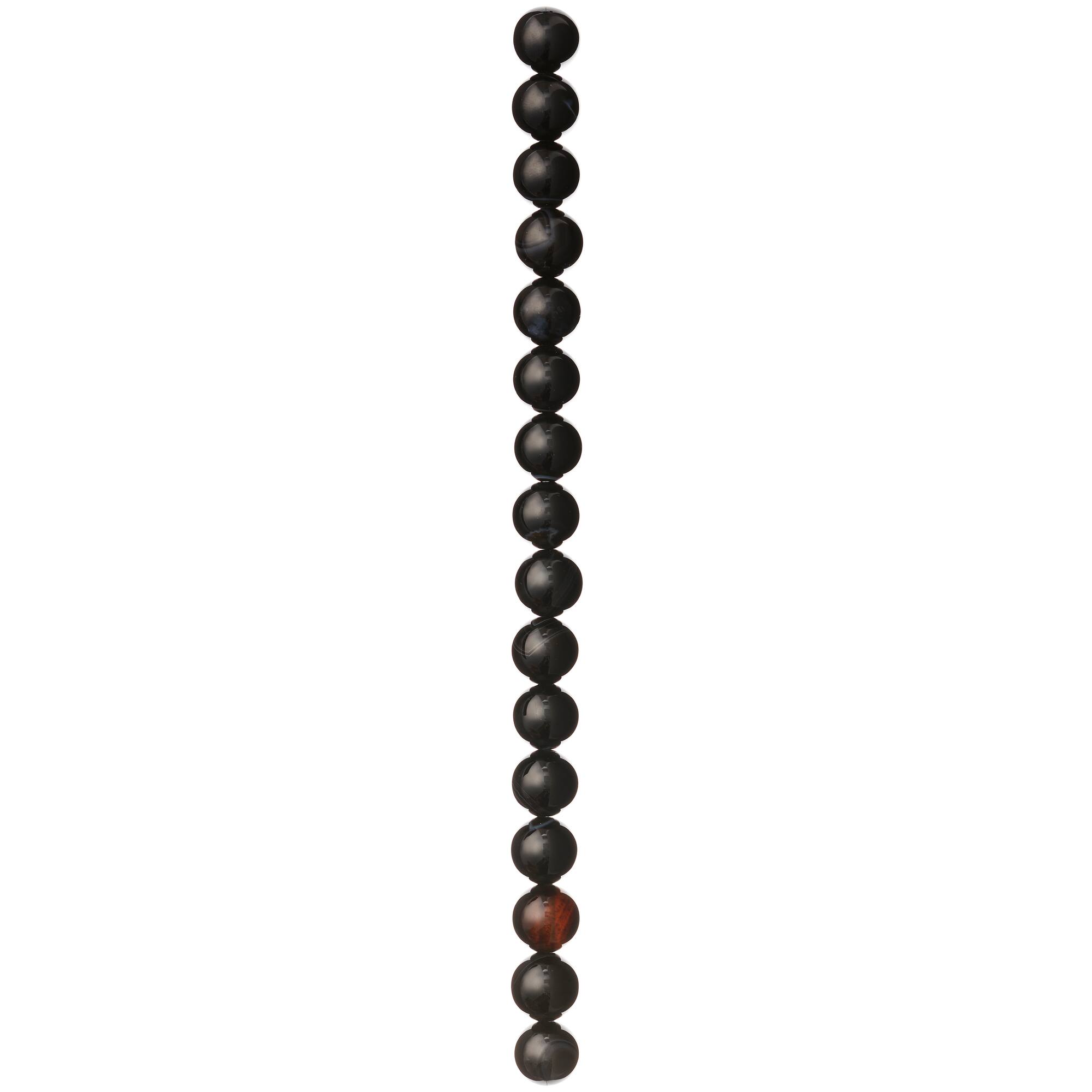 Black Dyed Agate Round Beads, 10mm by Bead Landing™